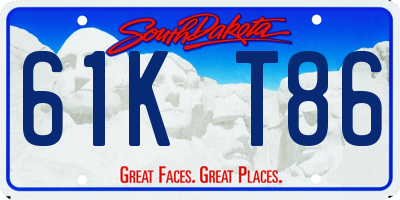 SD license plate 61KT86