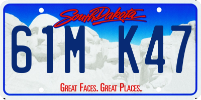 SD license plate 61MK47