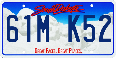 SD license plate 61MK52