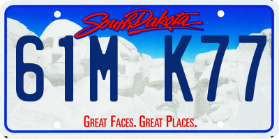 SD license plate 61MK77
