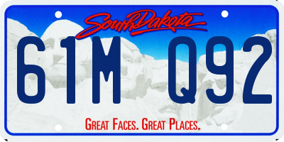 SD license plate 61MQ92