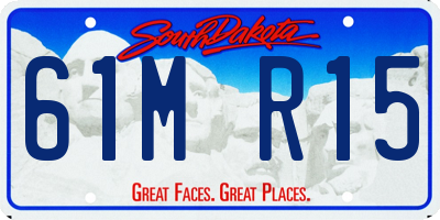 SD license plate 61MR15
