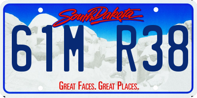 SD license plate 61MR38