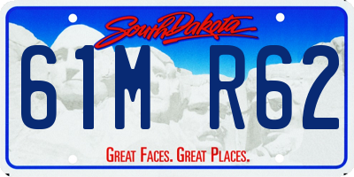SD license plate 61MR62
