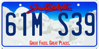 SD license plate 61MS39