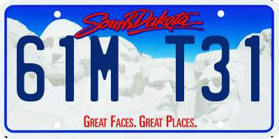 SD license plate 61MT31