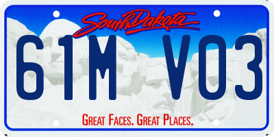 SD license plate 61MV03