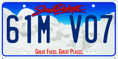 SD license plate 61MV07