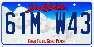 SD license plate 61MW43