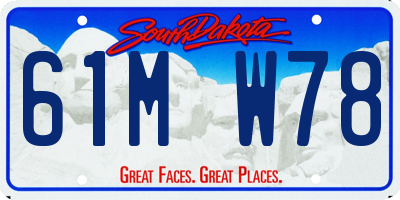 SD license plate 61MW78