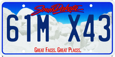 SD license plate 61MX43