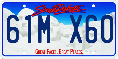 SD license plate 61MX60