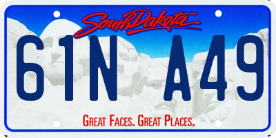SD license plate 61NA49