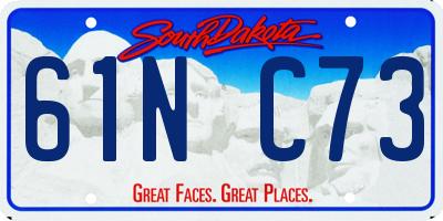 SD license plate 61NC73