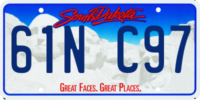 SD license plate 61NC97