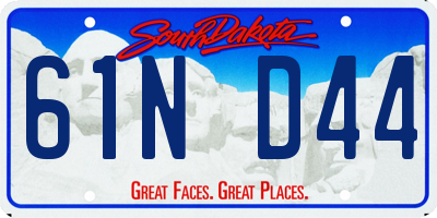 SD license plate 61ND44