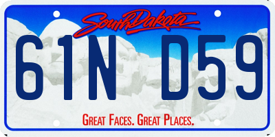 SD license plate 61ND59
