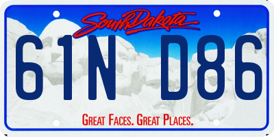 SD license plate 61ND86