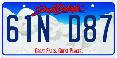 SD license plate 61ND87