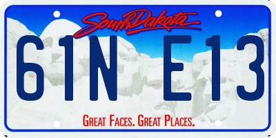 SD license plate 61NE13