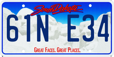 SD license plate 61NE34