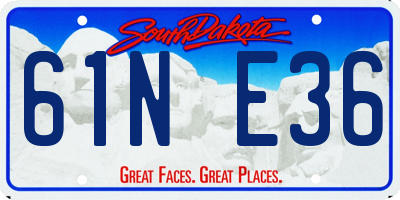SD license plate 61NE36
