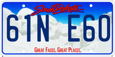 SD license plate 61NE60