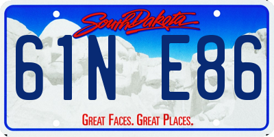 SD license plate 61NE86