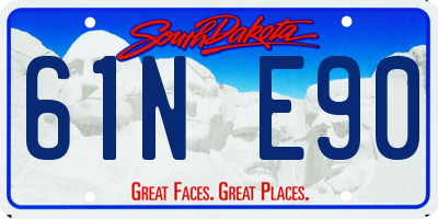 SD license plate 61NE90