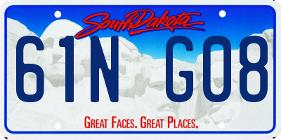 SD license plate 61NG08
