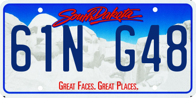 SD license plate 61NG48