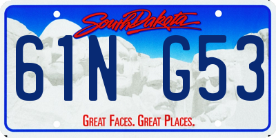 SD license plate 61NG53