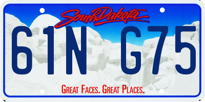 SD license plate 61NG75