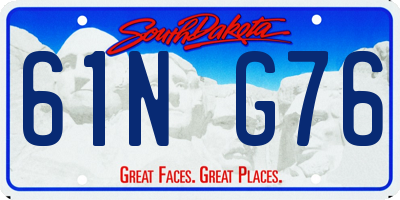 SD license plate 61NG76