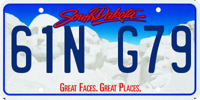 SD license plate 61NG79