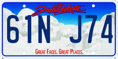 SD license plate 61NJ74
