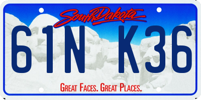 SD license plate 61NK36