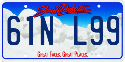 SD license plate 61NL99