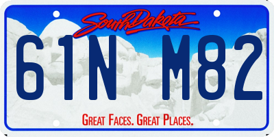 SD license plate 61NM82