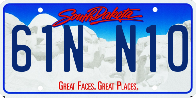 SD license plate 61NN10