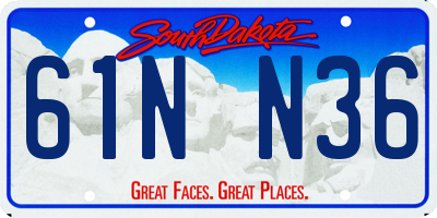 SD license plate 61NN36