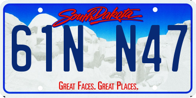 SD license plate 61NN47