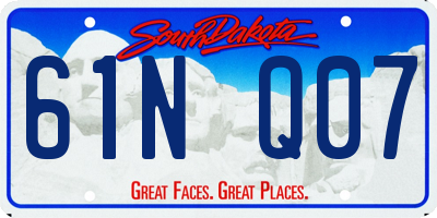 SD license plate 61NQ07