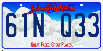 SD license plate 61NQ33