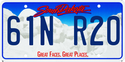 SD license plate 61NR20