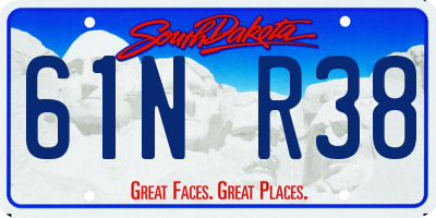 SD license plate 61NR38