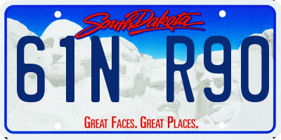 SD license plate 61NR90