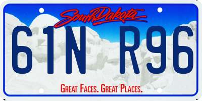 SD license plate 61NR96