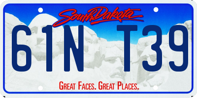 SD license plate 61NT39
