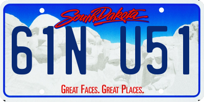 SD license plate 61NU51